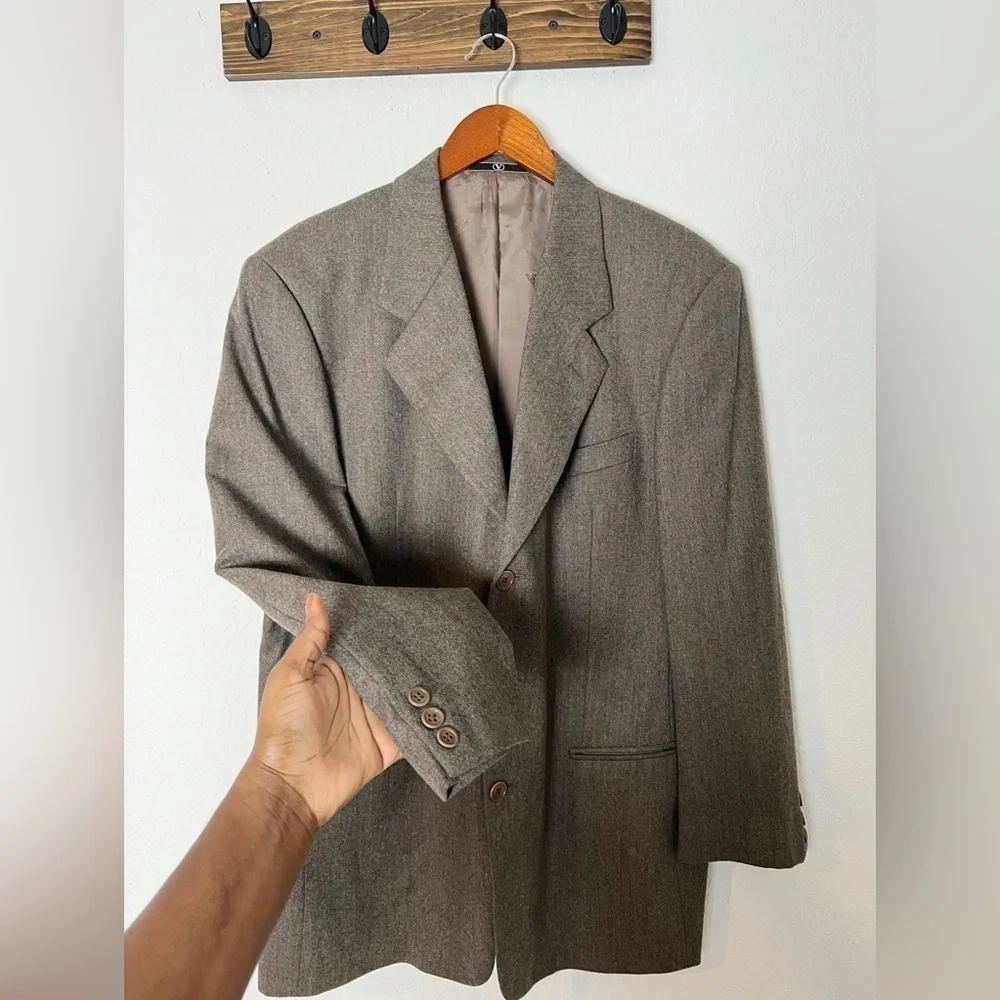 Valentino 100% Virgin Wool Sportscoat Blazer Jacket Neutral